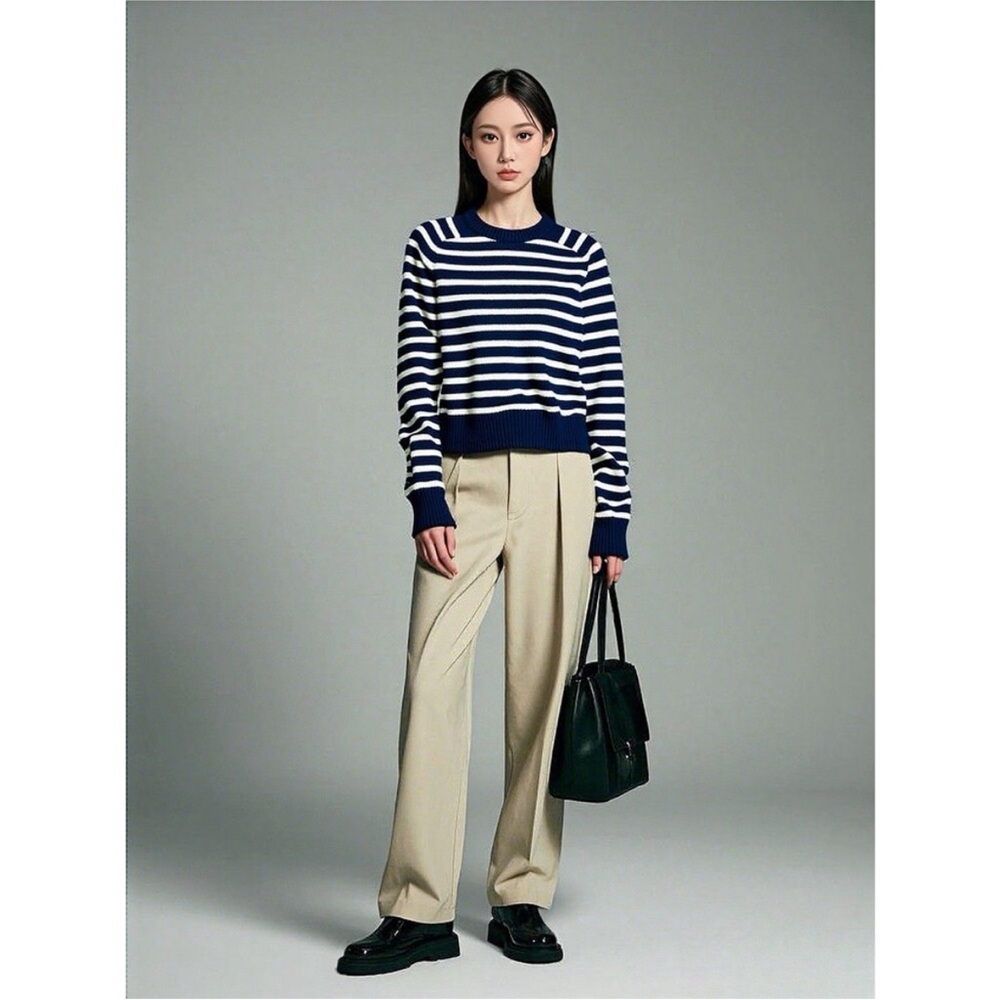 J Crew Relaxed pullover sweater in stripe Sz XXS